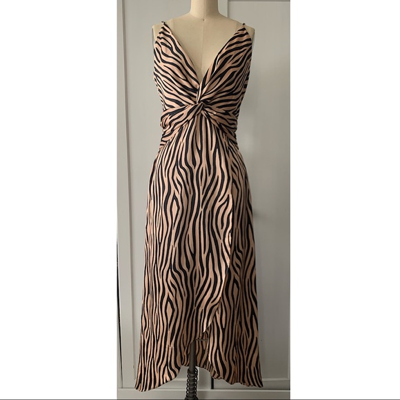 NEW AQUA Twist-Front Zebra Print Dress - Picture 3 of 4